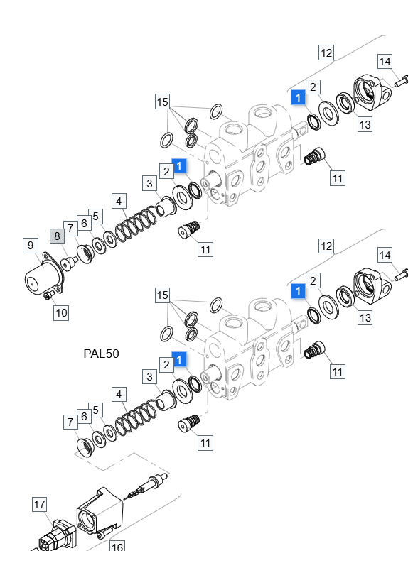 Uszczelnienie suwaka Palfinger ED076 (Nordhydraulic)