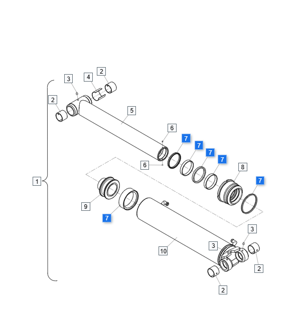 Komplet uszczelnień do Palfinger TD525B (Zastępuje: TD525,TD525A,TD442)