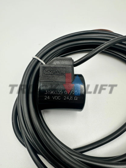 Cewka 24V 18×40 mm z przewodem 5,5 m oryginalna.