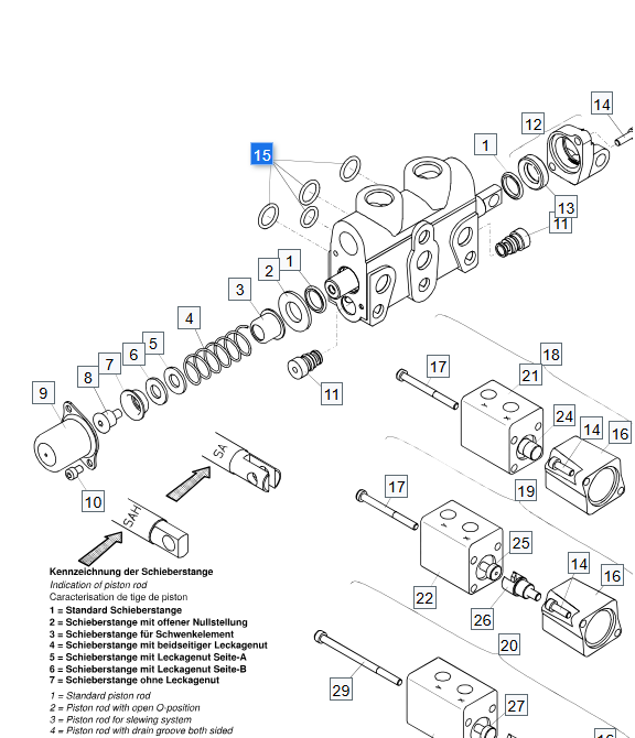 Zestaw uszczelnień sekcyjnych Nordhydraulic RS210 TD050 (Palfinger)