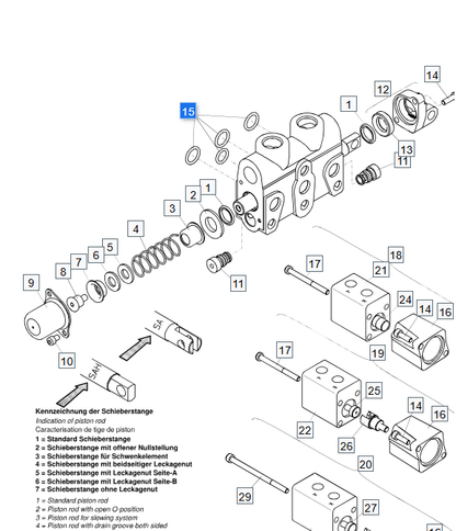 Zestaw uszczelnień sekcyjnych Nordhydraulic RS210 TD050 (Palfinger)