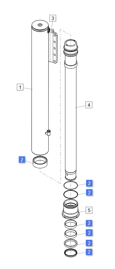 Zestaw uszczelnień siłownika podpory Palfinger (PK19.001 SLD5) TD596B
